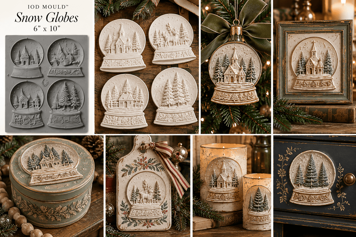 Snow Globes IOD Mould 6x10 | Iron Orchid Designs Decorative Casting MouldMoulds