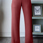 Solid Modal Tech Elastic Waist Pants with Pockets: Marsala