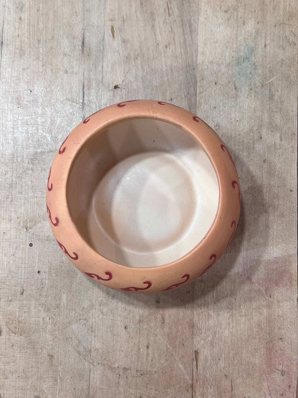 Southwestern-Style Hand-Painted Terracotta Storyteller Bowl (2" x 4.25") 