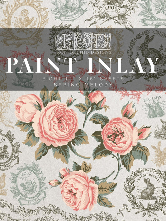 Spring Melody IOD Paint Inlay 12x16 Pad™ - The Mustard Seed Collection, The Seed
