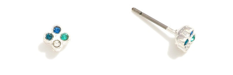 Stud & Sea Creature Drop Earrings Featuring Rhinestone Accents Stud