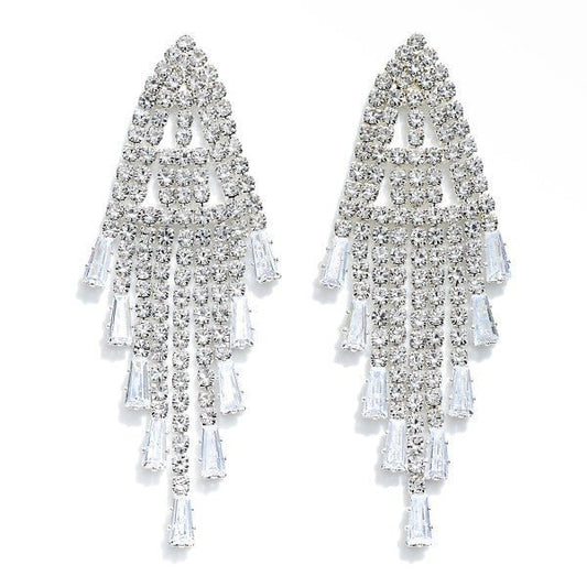 Statement Cubic Zirconia Chandelier Earrings. Default Title