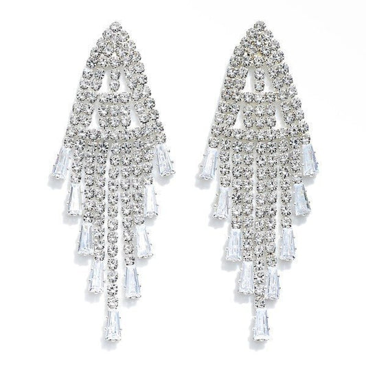 Statement Cubic Zirconia Chandelier Earrings. - The Mustard Seed Collection, The Seed