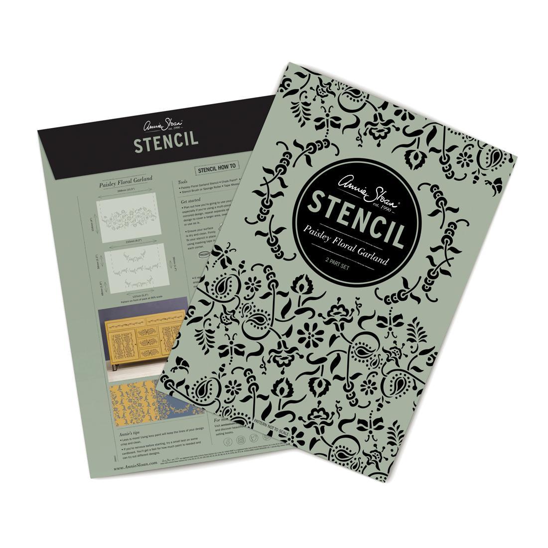Stencil - Paisley Floral Garland - The Mustard Seed Collection, The Seed