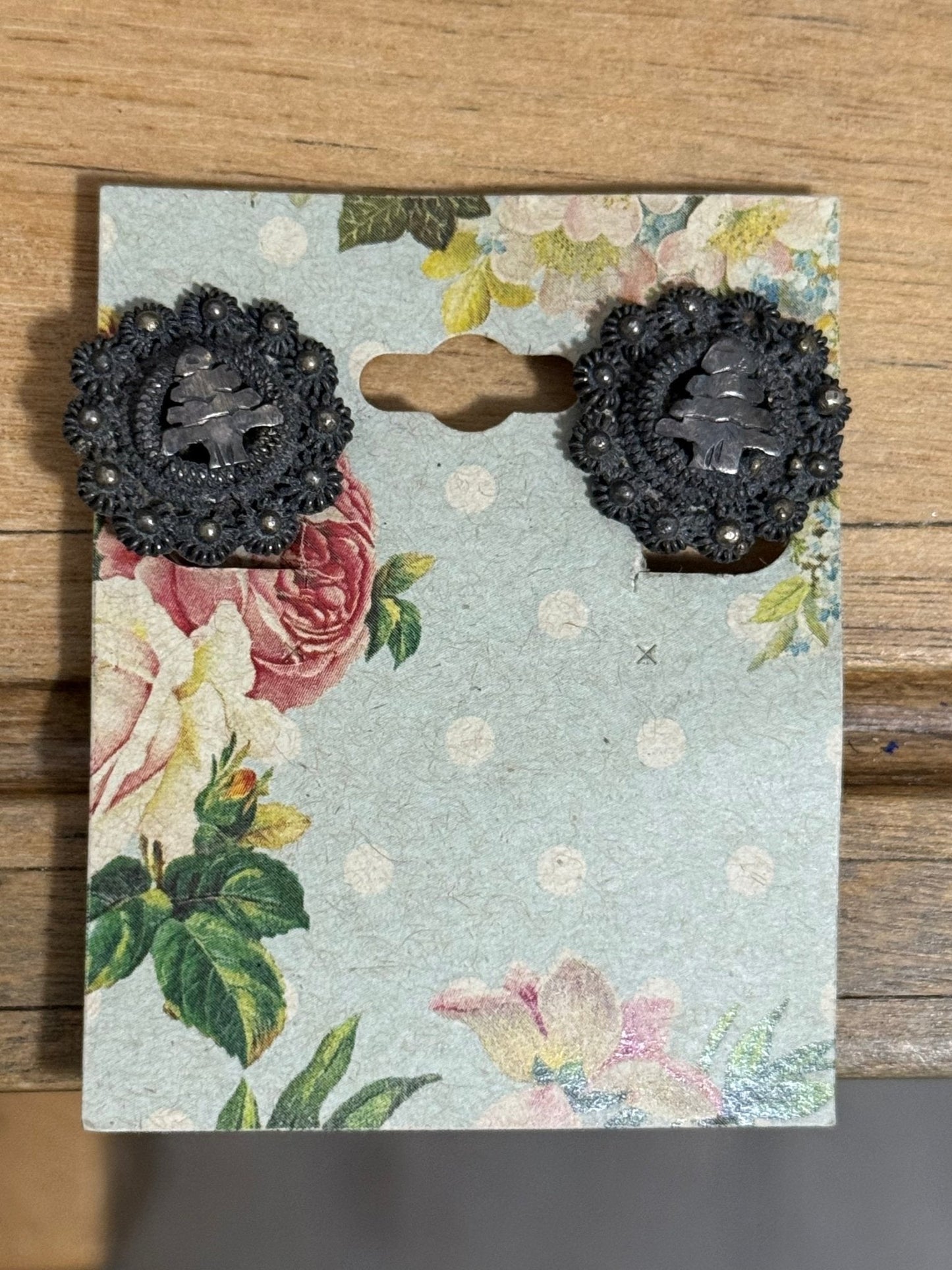 Sterling Silver Tree Clip On Earrings