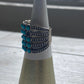 Sterling Turquoise Ring W/ Four Beaded Strands