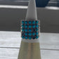 Sterling Turquoise Ring W/ Four Beaded Strands