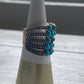 Sterling Turquoise Ring W/ Four Beaded Strands