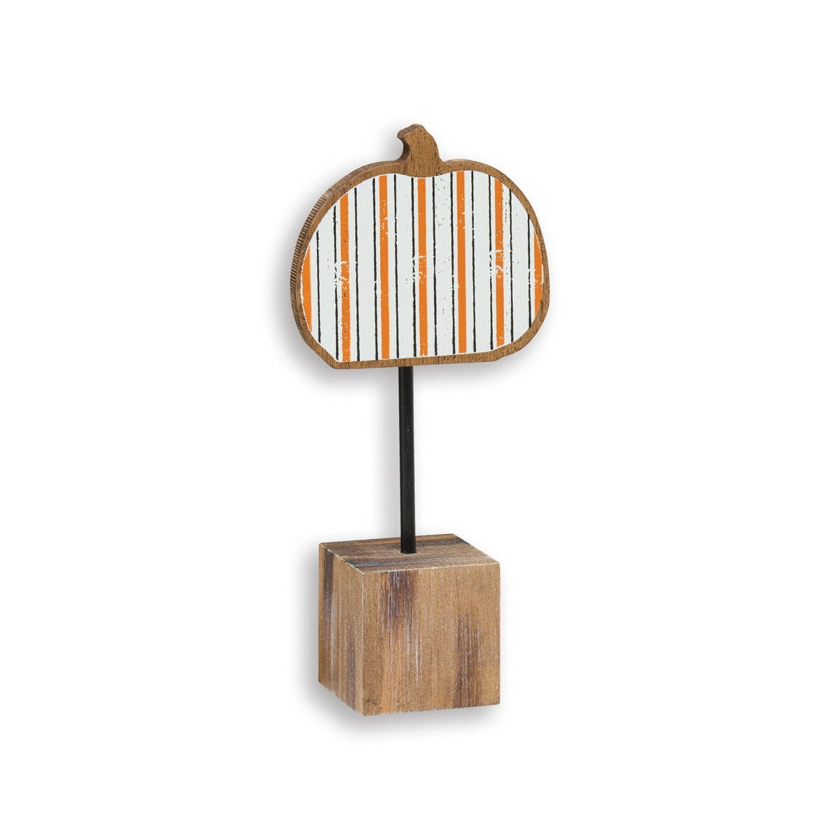 Striped Fall Pumpkin on Base - The Mustard Seed Collection, The Seed