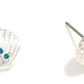 Stud & Sea Creature Drop Earrings Featuring Rhinestone Accents Shell