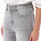 Super High Rise Wide Leg Frayed Hem Retro Jeans: STONE GRAY 