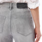 Super High Rise Wide Leg Frayed Hem Retro Jeans: STONE GRAY 