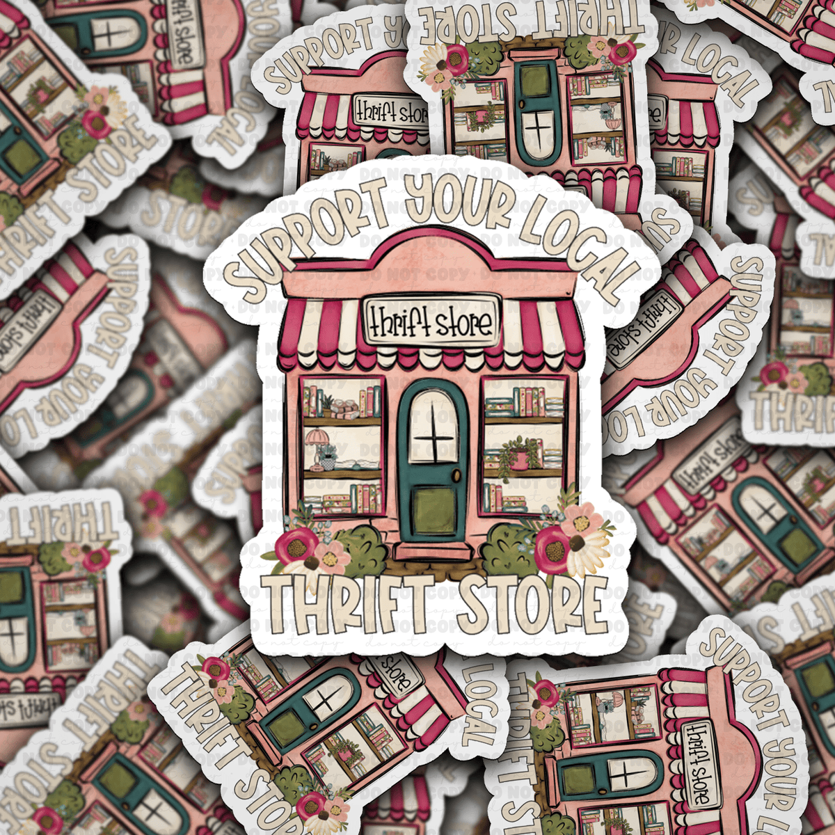 Support your local thrift store sticker - The Mustard Seed Collection, The Seed