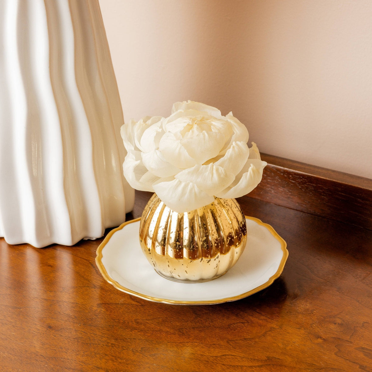 Sweet Grace Plaid Flower Diffuser | Metallic Vessel - The Mustard Seed Collection, The Seed
