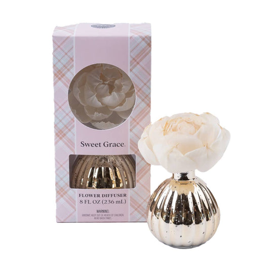 Sweet Grace Plaid Flower Diffuser | Metallic Vessel - The Mustard Seed Collection, The Seed