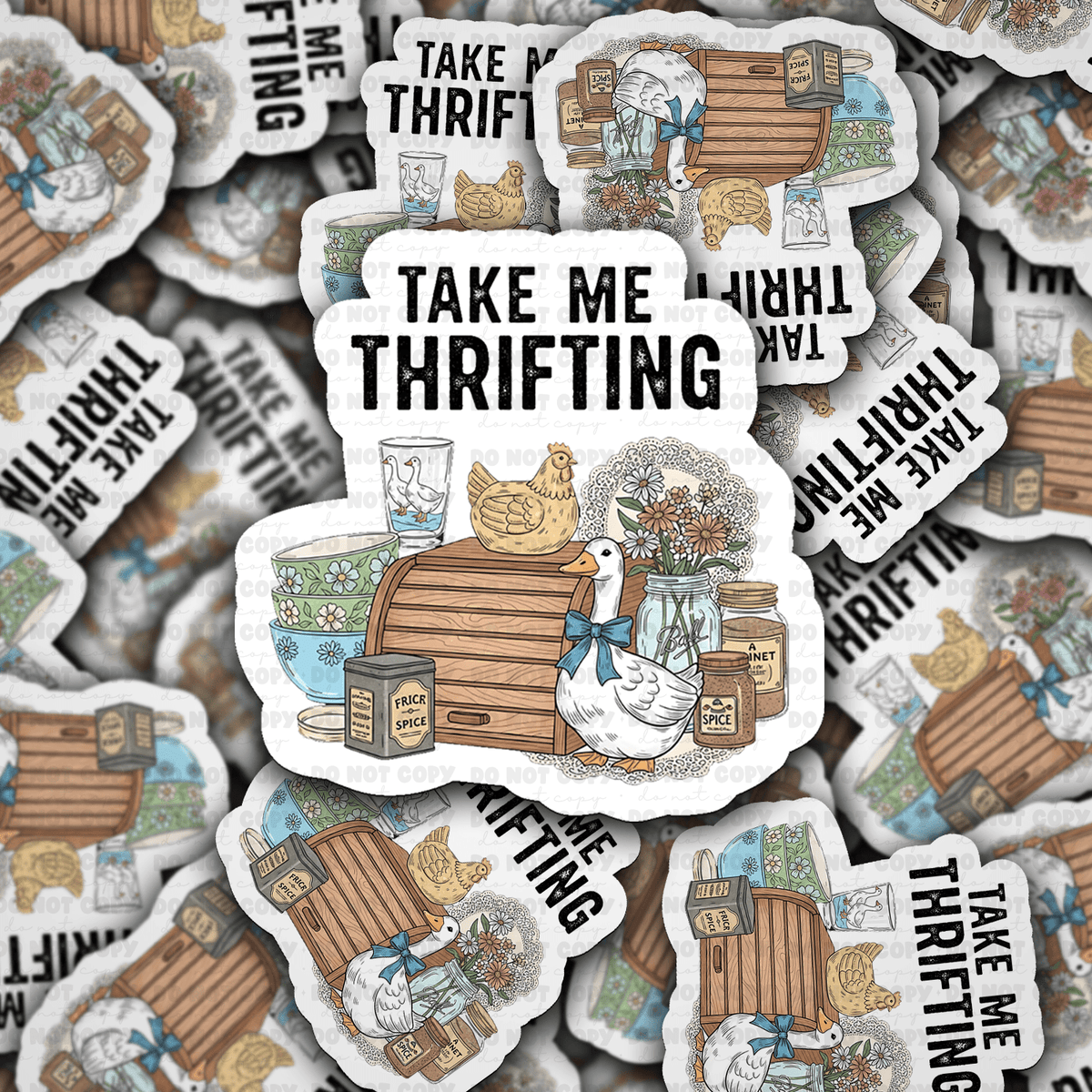 Take me thrifting sticker - The Mustard Seed Collection, The Seed