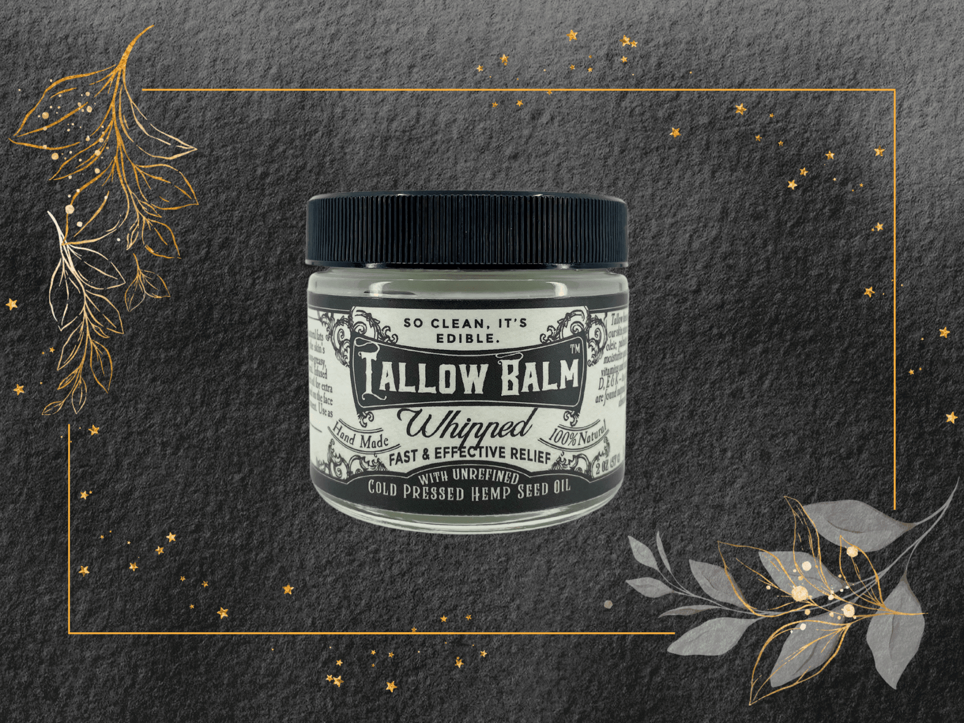 Tallow Balm - Whipped w/Hemp Seed Oil - Glass Container - The Mustard Seed Collection, The Seed