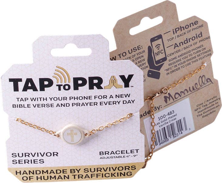 Tap To Pray® Survivor Series Chain Bracelet: 14K Gold-Plated + It Is Well