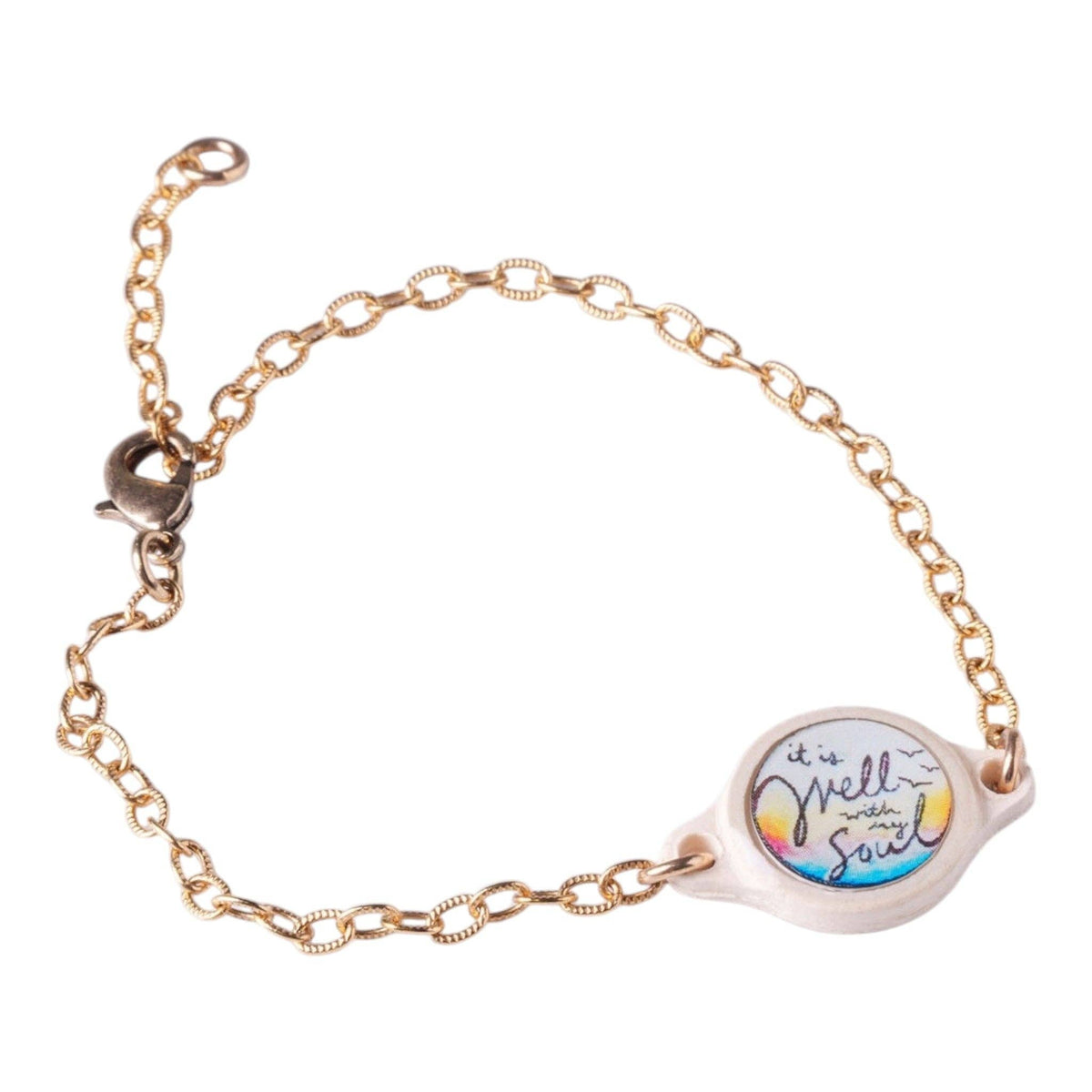 Tap To Pray® Survivor Series Chain Bracelet: 14K Gold-Plated + It Is Well