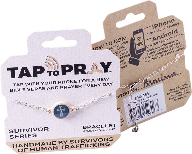 Tap To Pray® Survivor Series Chain Bracelet: .999 Silver-Plated + Wild Flowers