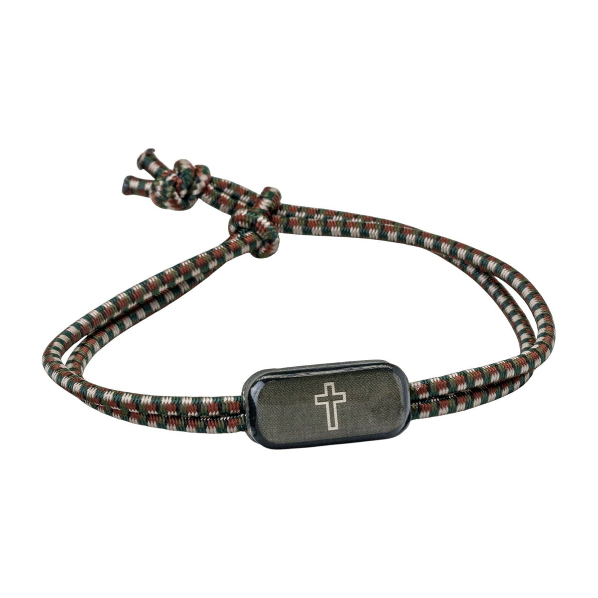 Tap To Pray® Survivor Series Tactical Bracelet: Olive + Stealth Flag