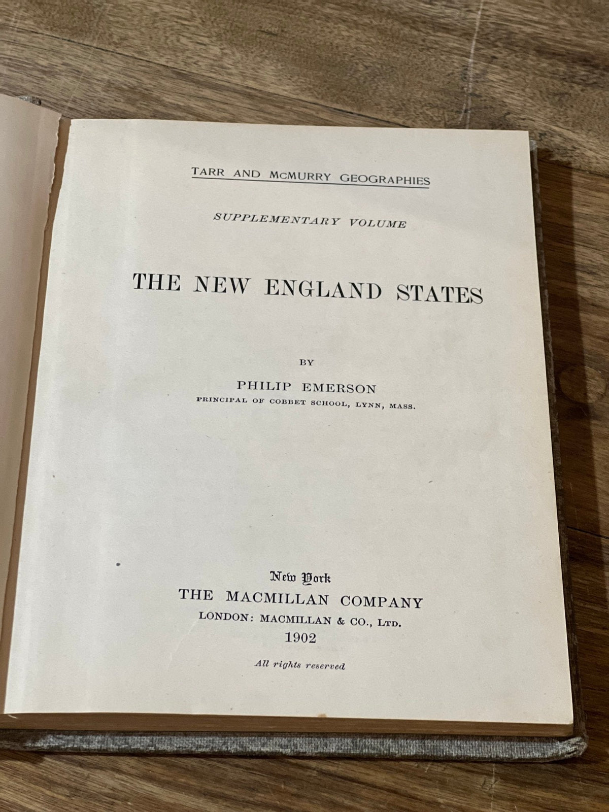 Tarr & McMurry's Geographies Supplementary Volume: New England 