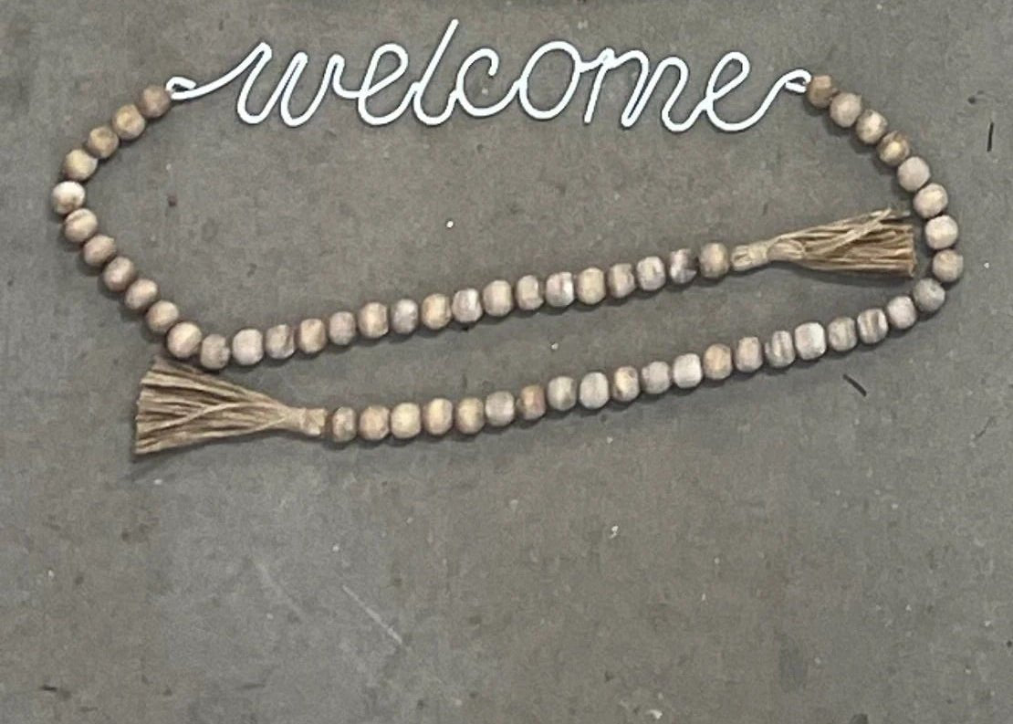 Tassel Tied Garland Welcome Sign - The Mustard Seed Collection, The Seed