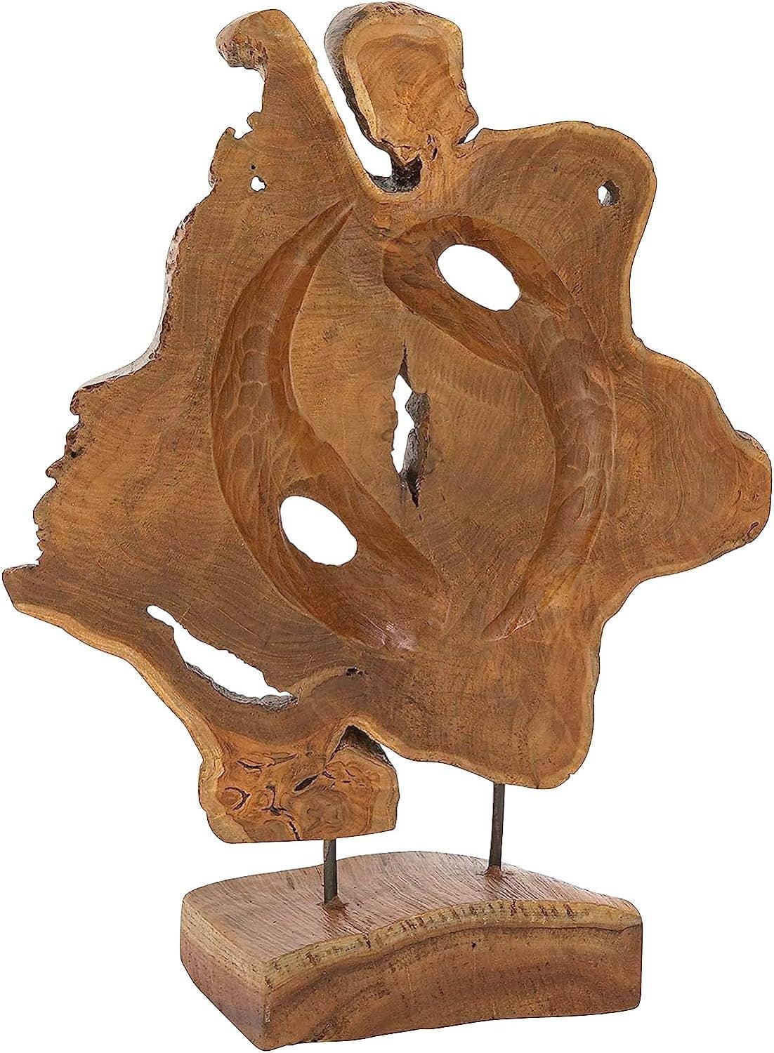 Teak Wood Decorative Abstract Modern Sculpture Large Size - The Mustard Seed Collection, The Seed