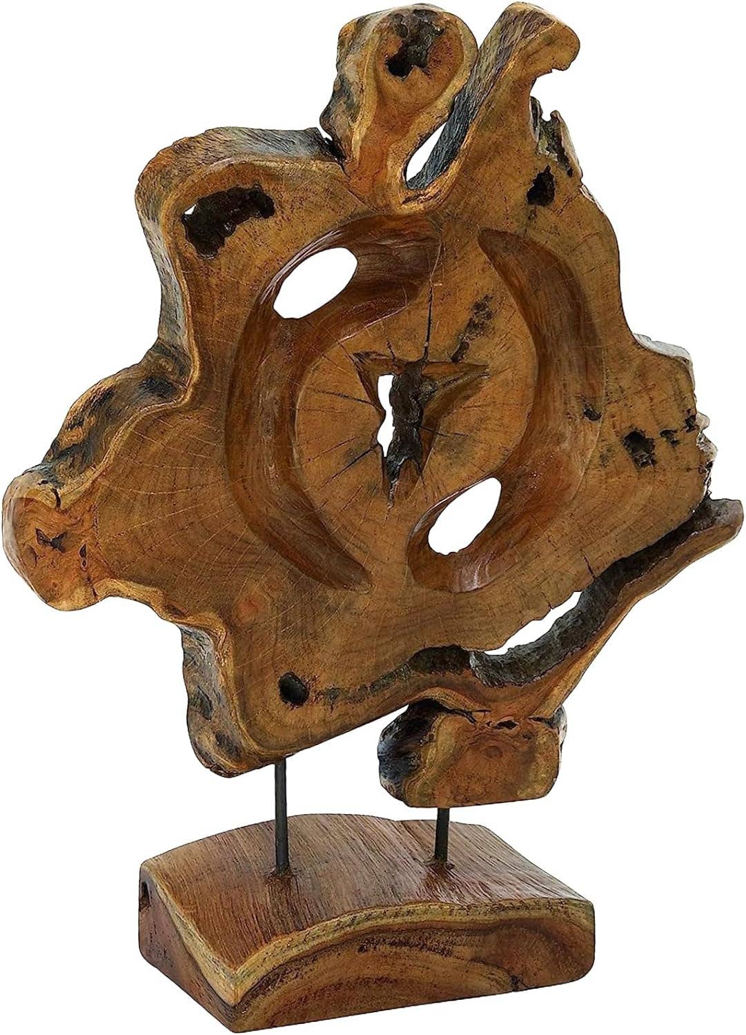 Teak Wood Decorative Abstract Modern Sculpture Large Size - The Mustard Seed Collection, The Seed