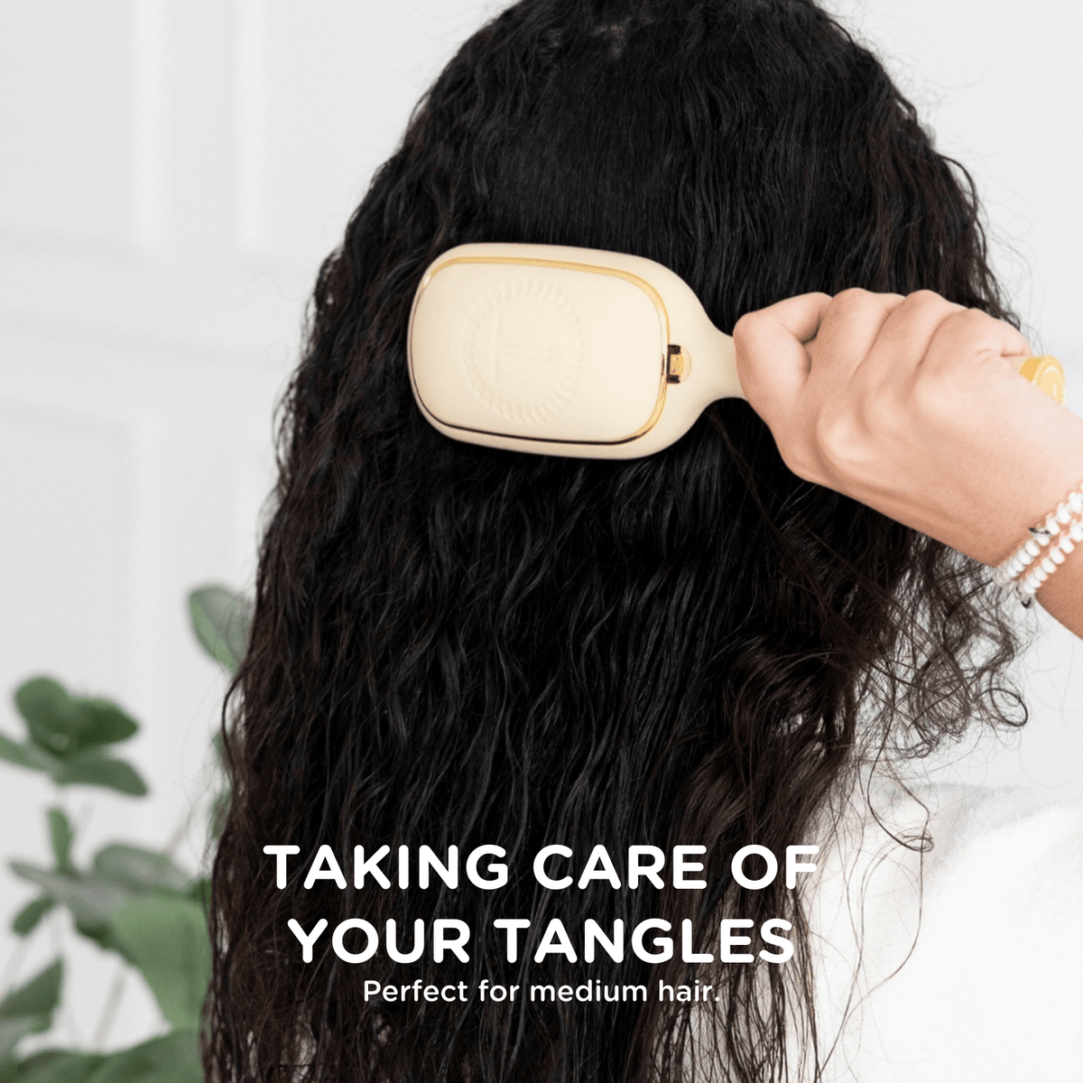 Teleties Detangler Hair Brush for Medium Hair - Tan