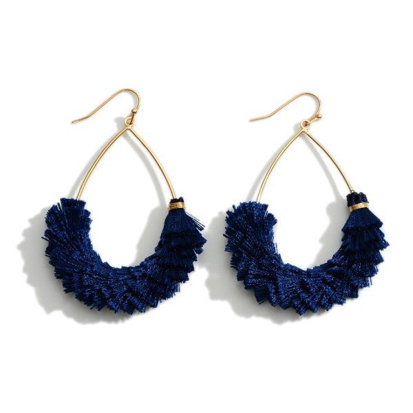 Textured Fringe Tassel Teardrop Earrings - The Mustard Seed Collection, The Seed
