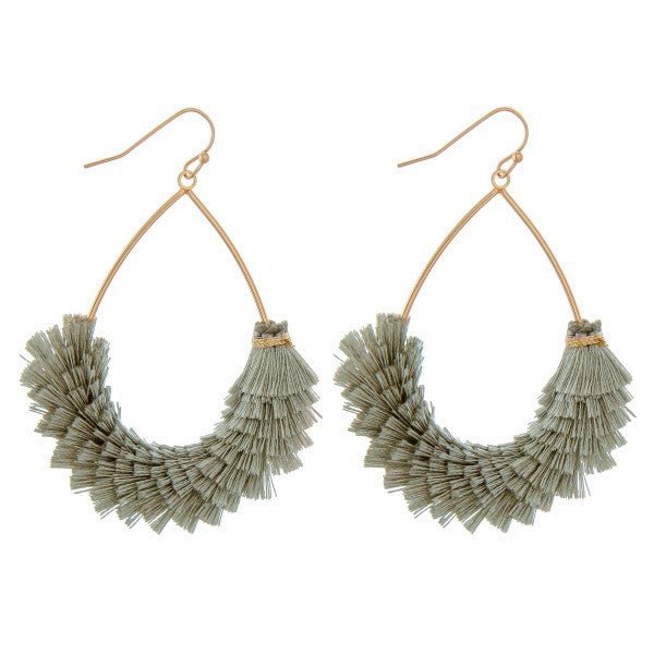 Textured Fringe Tassel Teardrop Earrings - The Mustard Seed Collection, The Seed