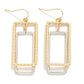 Textured Metal Nesting Rectangles Drop Earrings - The Mustard Seed Collection, The Seed