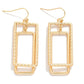 Textured Metal Nesting Rectangles Drop Earrings - The Mustard Seed Collection, The Seed