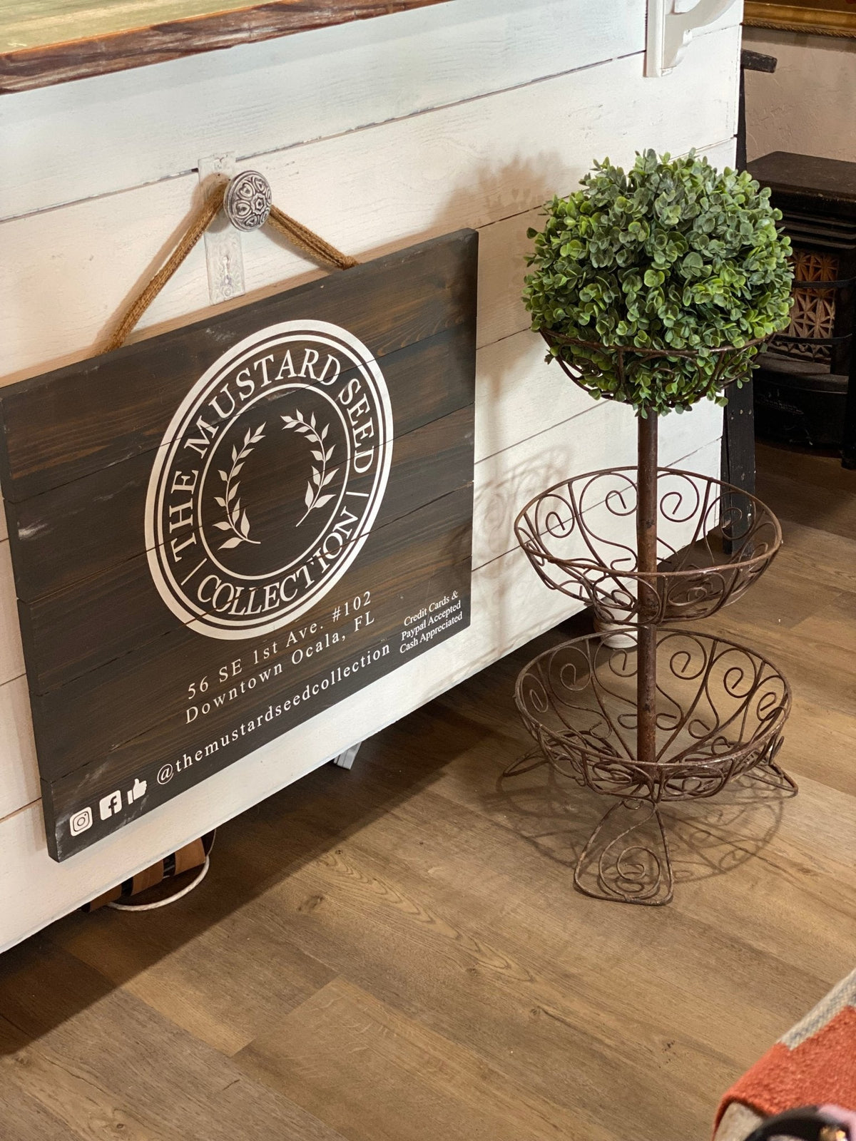 Three-Tiered Wire Basket Stand - The Mustard Seed Collection, The Seed
