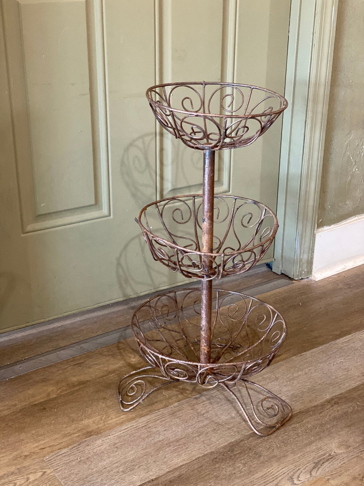 Three-Tiered Wire Basket Stand - The Mustard Seed Collection, The Seed