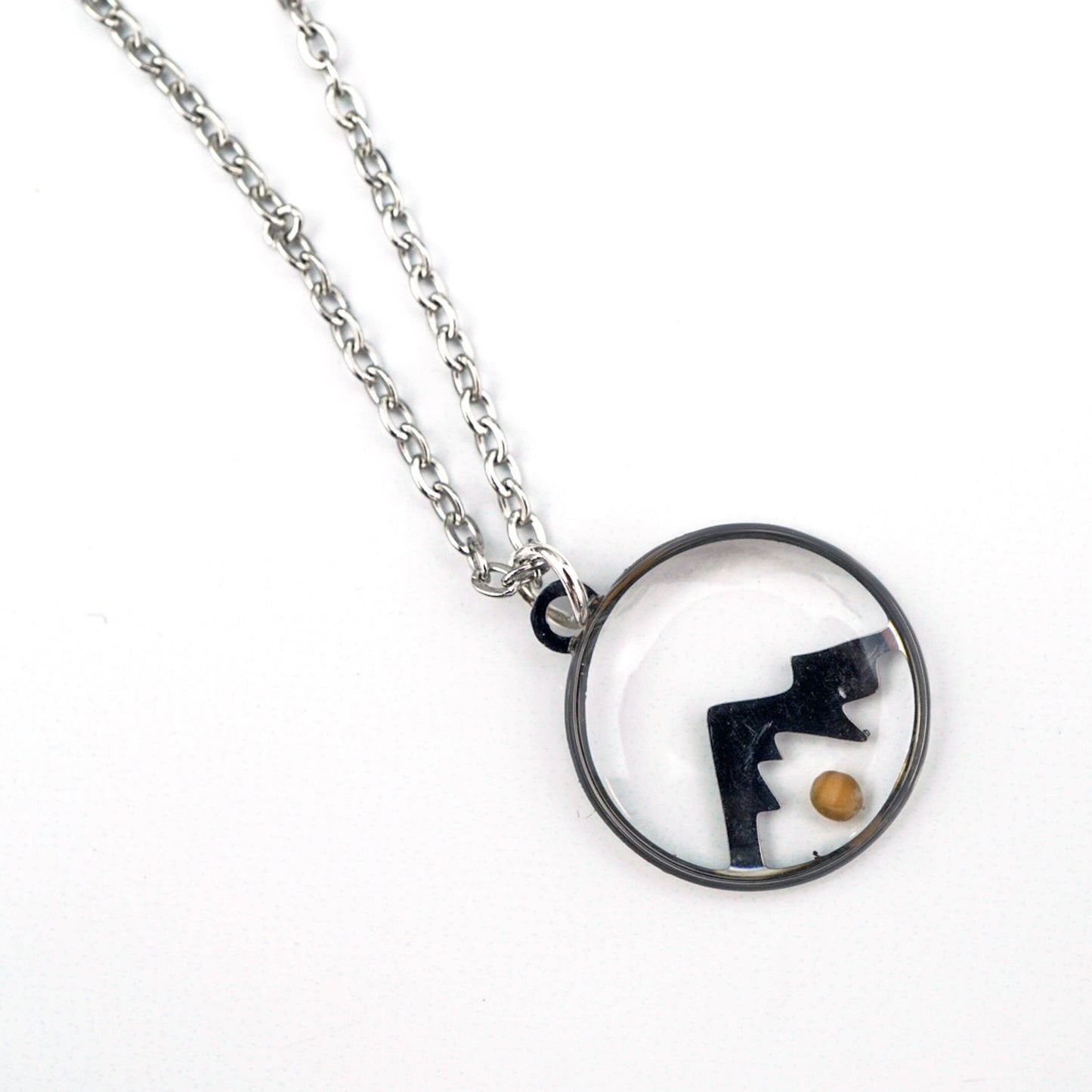 Tiny Mountain Mustard Seed Necklace: Stainless steel