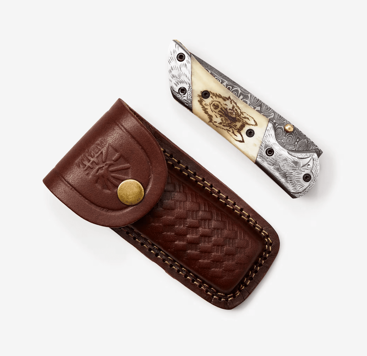 Titan American Eagle - White Wolf Damascus folding / EDC/ - The Mustard Seed Collection, The Seed
