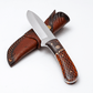 Titan International Knives Satin Finish Hunter — Amber Honeycomb & Wood Hybrid Handle — Bushcraft & Skinning Knife - The Mustard Seed Collection, The Seed