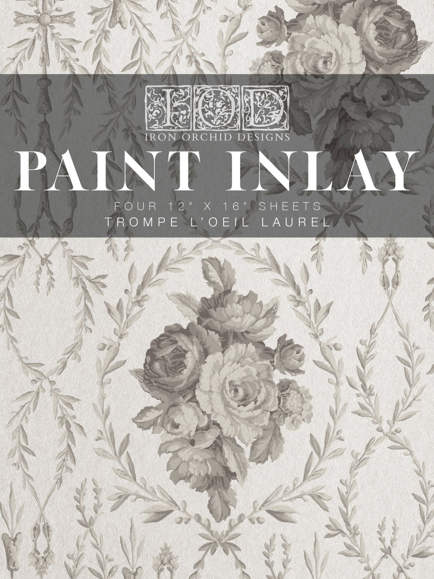 Trompe lХoeil laurel IOD Paint Inlay 12x16 Pad