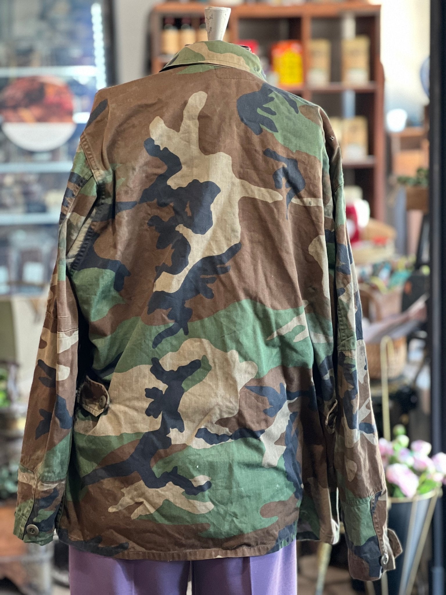 US Army Woodland Camo Jacket: Worn Patches - The Mustard Seed Collection, The Seed