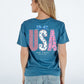 USA Lace Short Sleeve Tee in Patriotic Blue