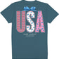 USA Lace Short Sleeve Tee in Patriotic Blue