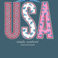 USA Lace Short Sleeve Tee in Patriotic Blue