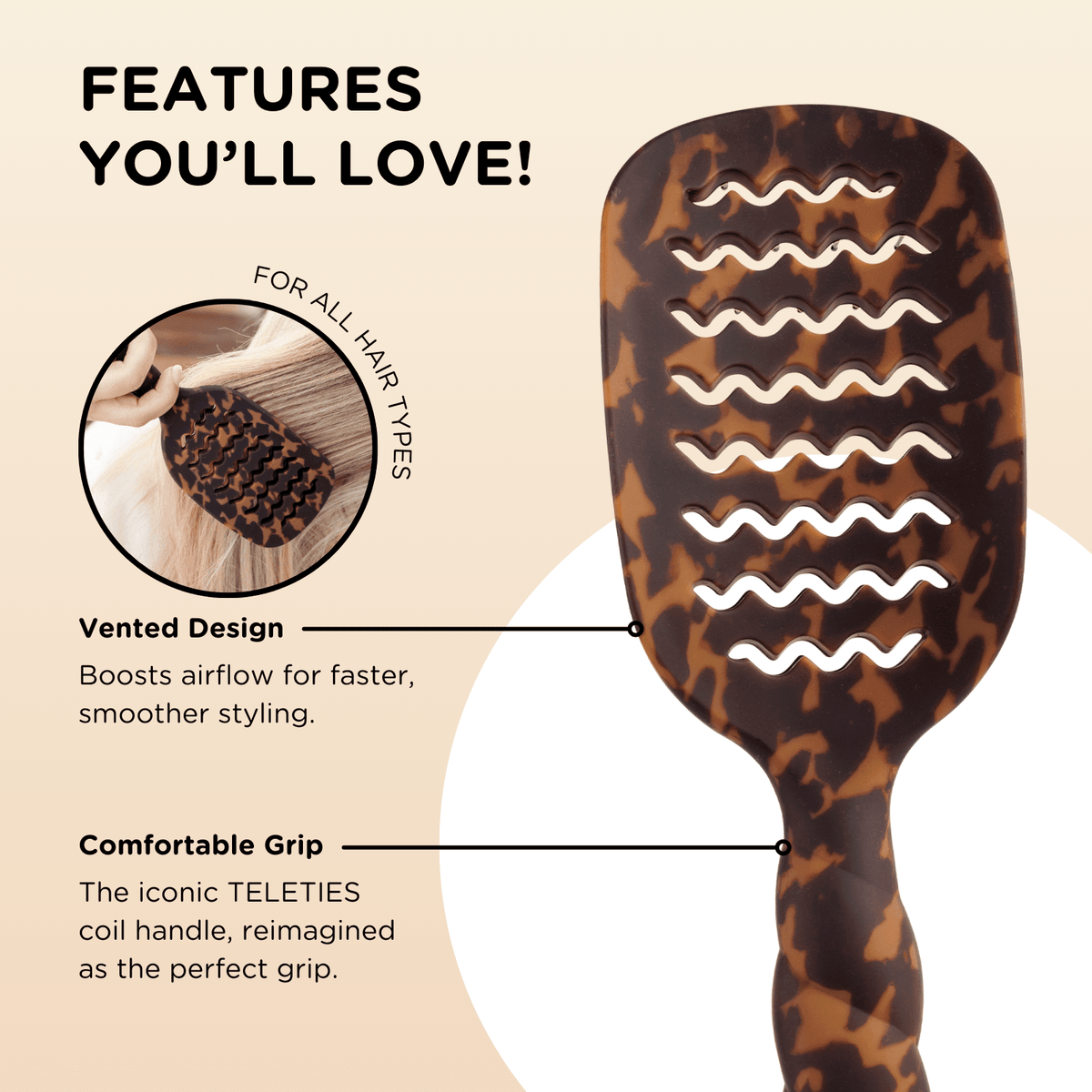 Vented Hair Brush | Tortoise 