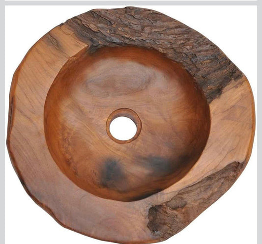 vidaXL Sink Basin Solid Teak 45 cm - The Mustard Seed Collection, The Seed