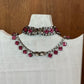 Vintage 1950s Pink Rhinestone Statement Necklace & Matching Bracelet Set - The Mustard Seed Collection, The Seed