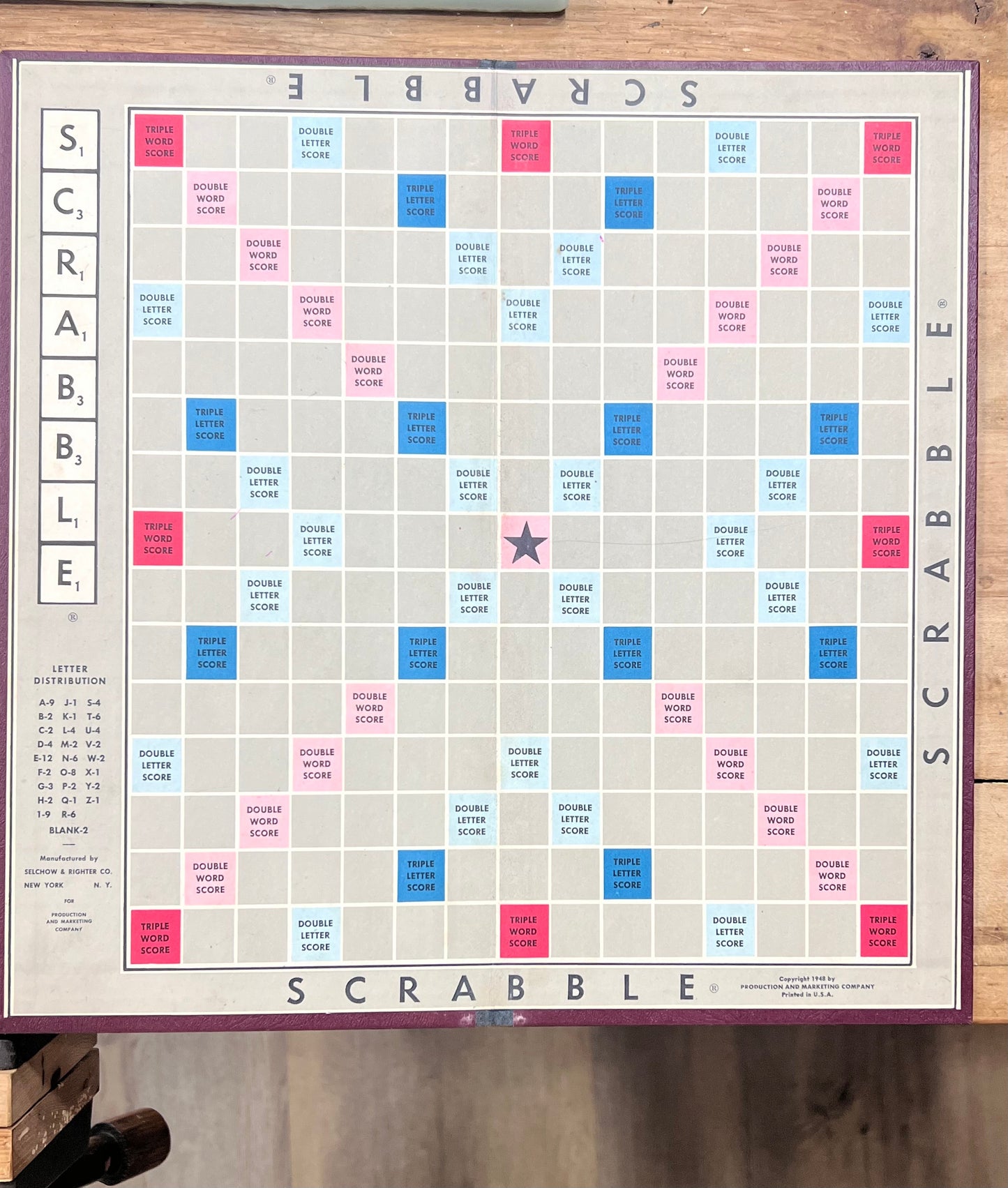 Vintage 1953 Scrabble Board Game by Selchow & Righter - Complete Edition