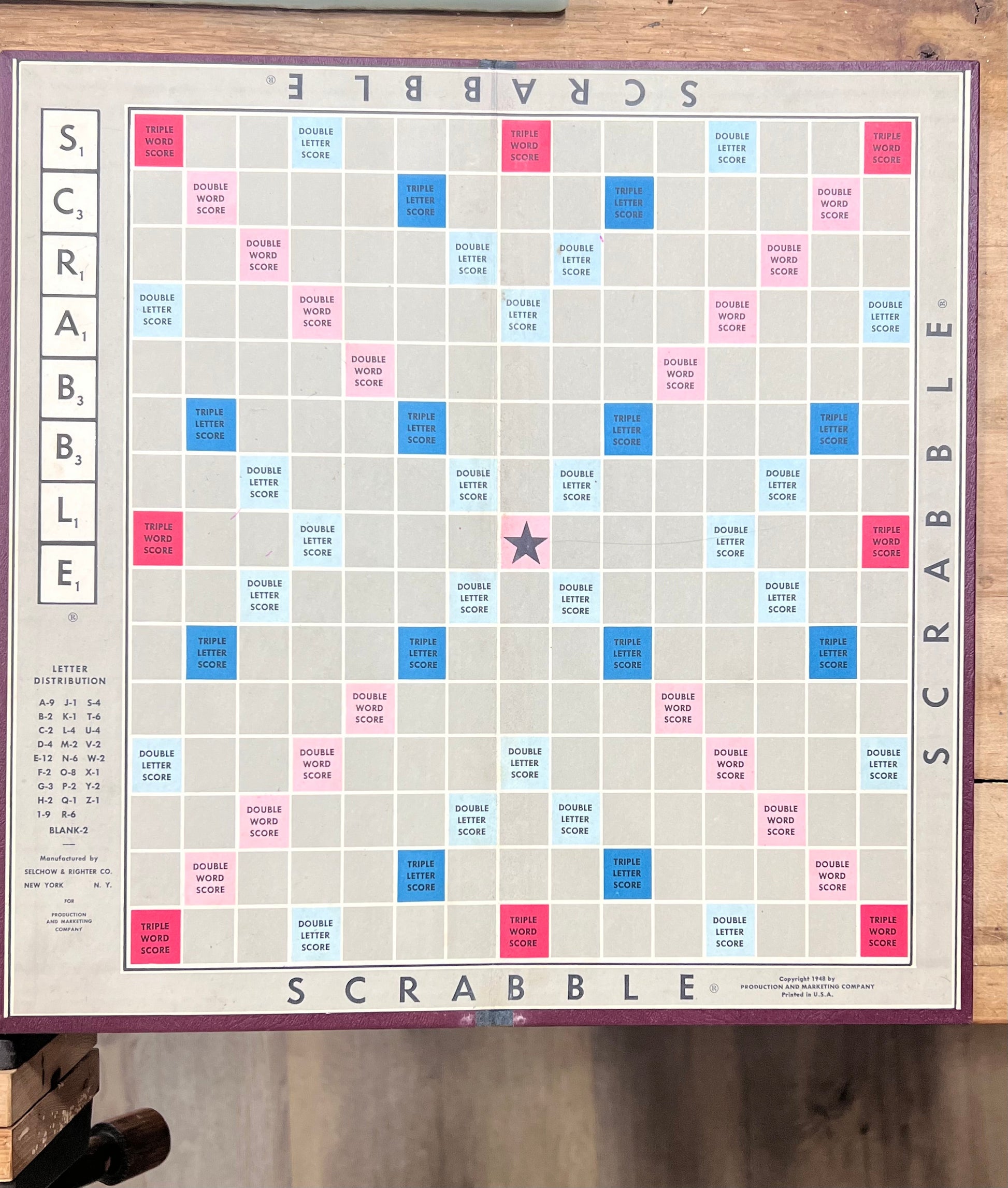 Vintage 1953 Scrabble Board Game by Selchow & Righter - Complete Edition