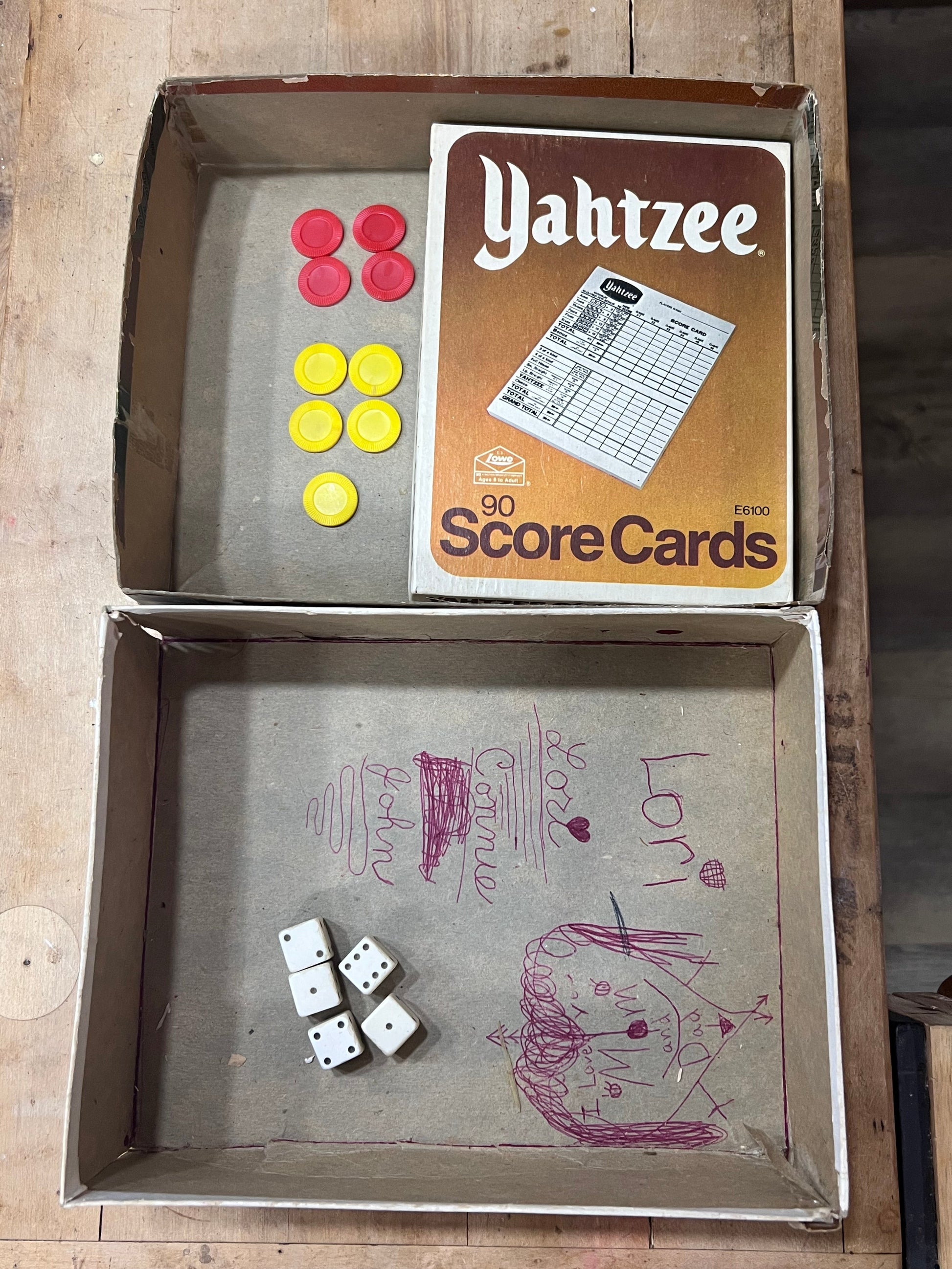 Vintage 1970s Yahtzee Dice Game by E.S. Lowe / Milton Bradley
